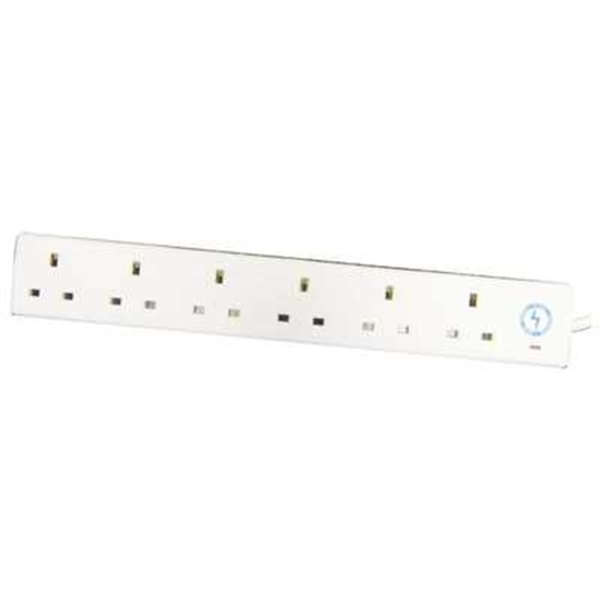 Picture of Pikapak 6Gang Extension Lead Surge Protected 2M