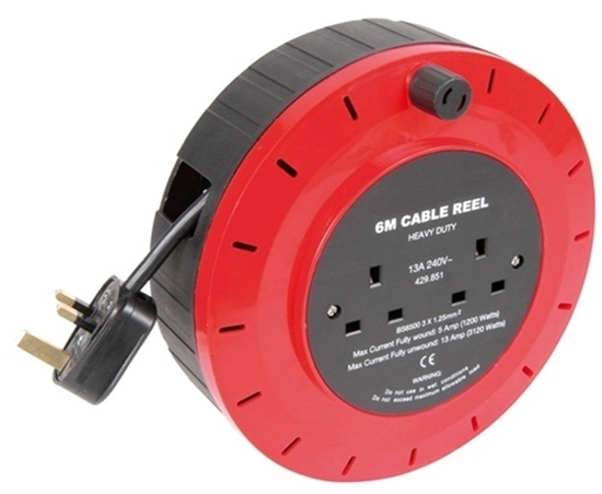 Mains Extension Cable Reel 6MWholesale Electrics - Jersey