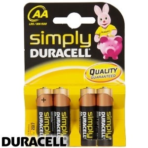 Picture of DURACELL SIMPLY AA ALKALINE BATTERY 4PACK